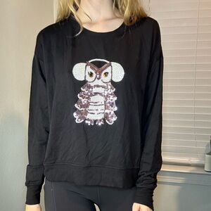 Owl sparkle sequin sweater